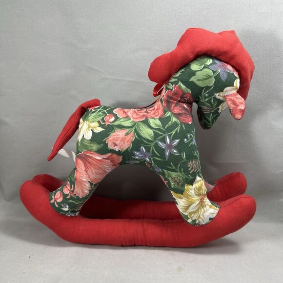 Vintage 1992 Four Star International Floral Plush Rocking Horse - Picture 3 of 11